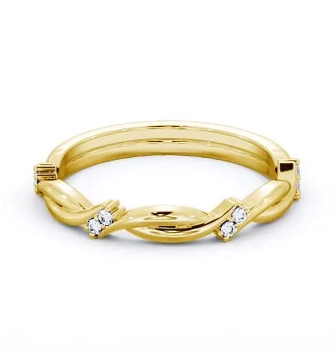 Ladies Round Diamond 0.06ct Unique Wedding Ring 9K Yellow Gold WBF50_YG_THUMB1