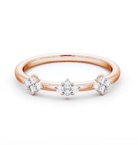 Ladies Round Diamond 0.18ct Cluster Wedding Ring 18K Rose Gold WBF52_RG_THUMB1