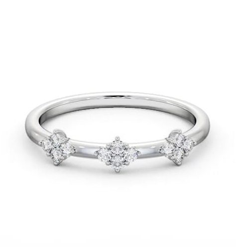 Ladies Round Diamond 0.18ct Cluster Wedding Ring Platinum WBF52_WG_THUMB1