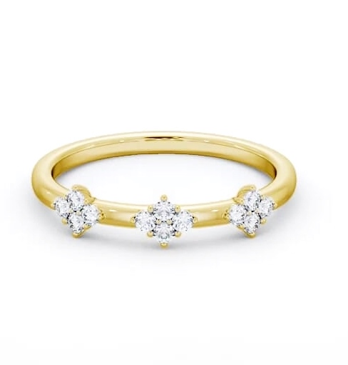 Ladies Round Diamond 0.18ct Cluster Wedding Ring 9K Yellow Gold WBF52_YG_THUMB1