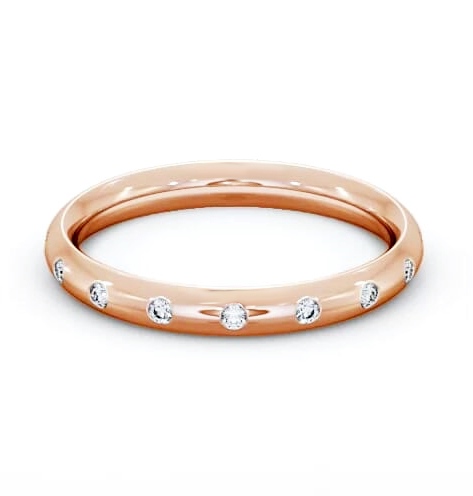 Ladies Multiple Round Diamond Court Profile Wedding Ring 18K Rose Gold WBF53_RG_THUMB2 