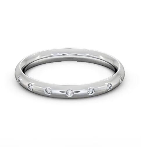 Ladies Multiple Round Diamond Court Profile Wedding Ring 18K White Gold WBF53_WG_THUMB2 
