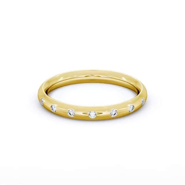 Ladies Diamond Wedding Ring 18K Yellow Gold - Skyler WBF53_YG_HAND