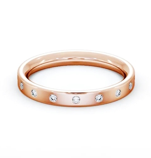 Ladies Multiple Round Diamond Flat Court Profile Ring 18K Rose Gold WBF54_RG_THUMB2 