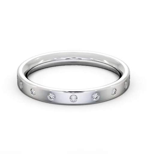 Ladies Multiple Round Diamond Flat Court Profile Wedding Ring 18K White Gold WBF54_WG_THUMB2 