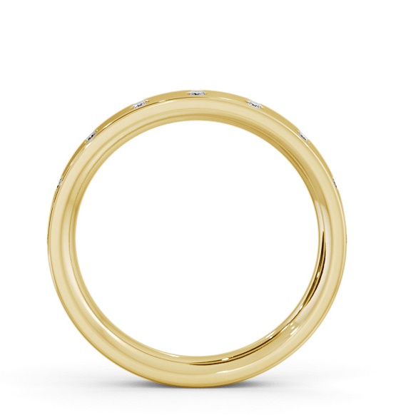 Ladies Multiple Round Diamond Flat Court Profile Wedding Ring 18K Yellow Gold WBF54_YG_THUMB1 