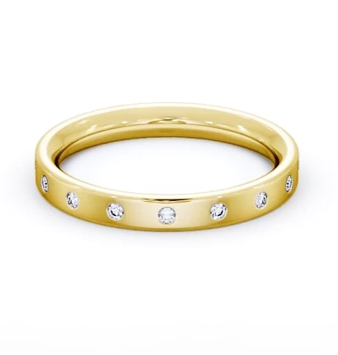 Ladies Multiple Round Diamond Flat Court Profile Ring 18K Yellow Gold WBF54_YG_THUMB2 