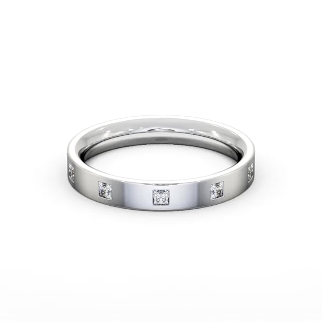 Ladies Diamond Wedding Ring 18K White Gold - Avielle WBF55_WG_HAND