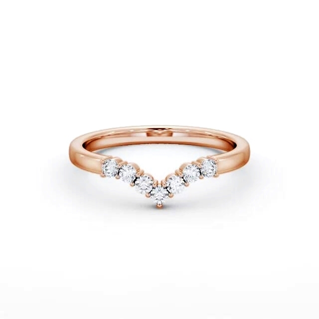 Ladies Round Diamond 0.18ct Wedding Ring 18K Rose Gold - Carley WBF56_RG_HAND