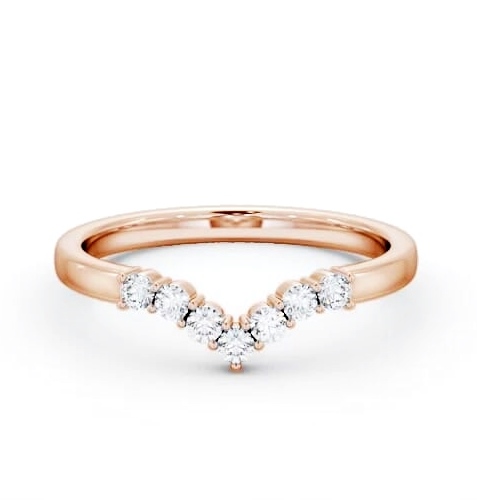 Ladies Round Diamond 0.18ct Wishbone Wedding Ring 9K Rose Gold WBF56_RG_THUMB1