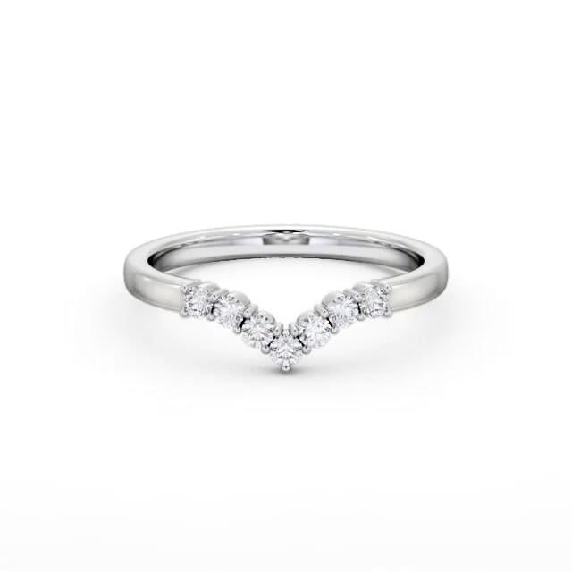Ladies Round Diamond 0.18ct Wedding Ring Platinum - Carley WBF56_WG_HAND