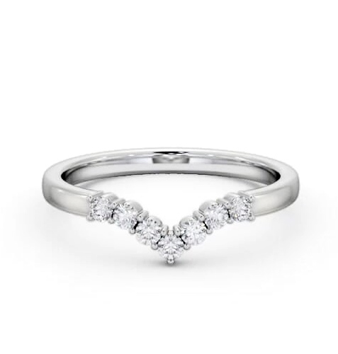 Ladies Round Diamond 0.18ct Wishbone Wedding Ring Platinum WBF56_WG_THUMB1