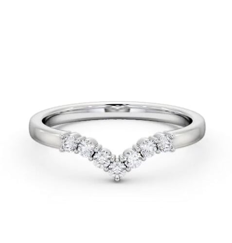 Ladies Round Diamond 0.18ct Wishbone Wedding Ring Platinum WBF56_WG_THUMB2 