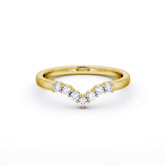 Ladies Round Diamond 0.18ct Wedding Ring 18K Yellow Gold - Carley WBF56_YG_HAND