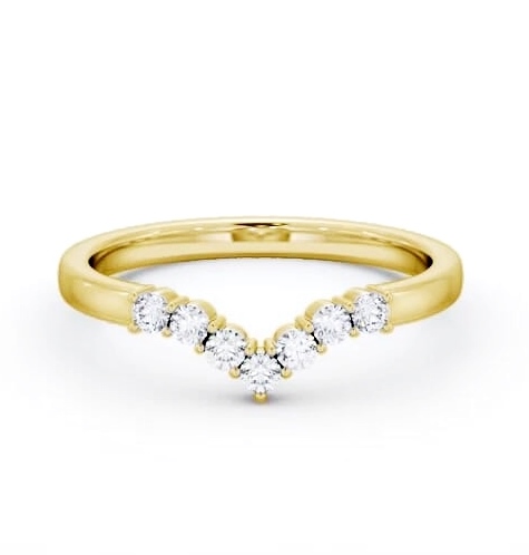 Ladies Round Diamond 0.18ct Wishbone Wedding Ring 18K Yellow Gold WBF56_YG_THUMB1