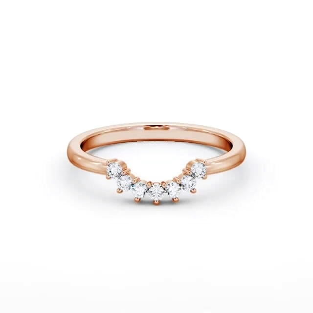 Ladies Round Diamond 0.15ct Wedding Ring 9K Rose Gold - Amelia WBF57_RG_HAND