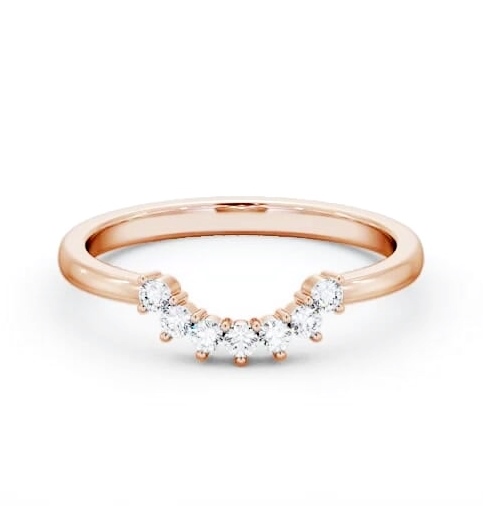 Ladies Round Diamond 0.15ct Half Moon Wedding Ring 18K Rose Gold WBF57_RG_THUMB1