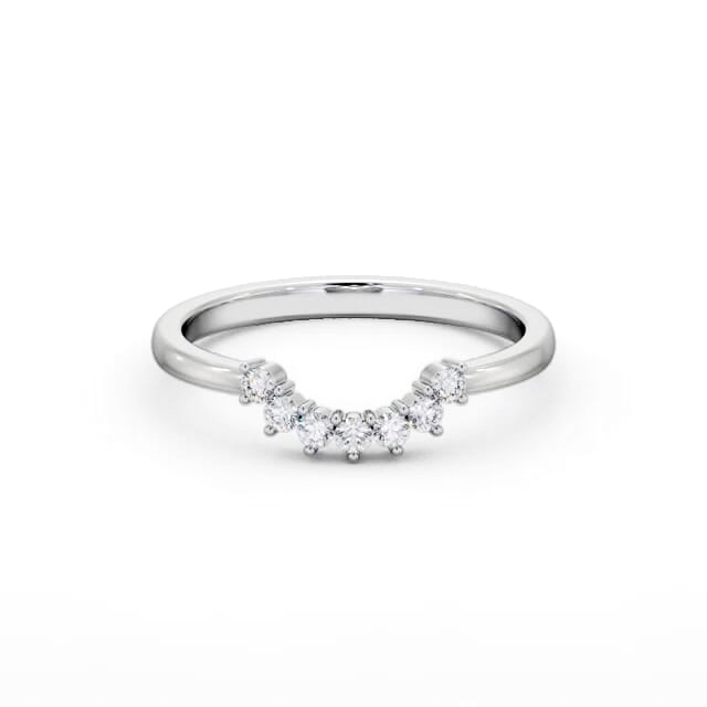 Ladies Round Diamond 0.15ct Wedding Ring 18K White Gold - Amelia WBF57_WG_HAND