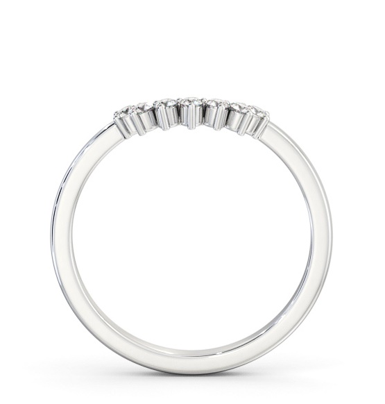 Ladies Round Diamond 0.15ct Half Moon Wedding Ring 9K White Gold WBF57_WG_THUMB1 