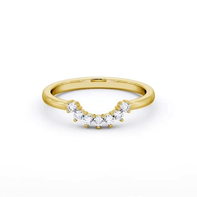 Ladies Round Diamond 0.15ct Wedding Ring 18K Yellow Gold - Amelia WBF57_YG_HAND