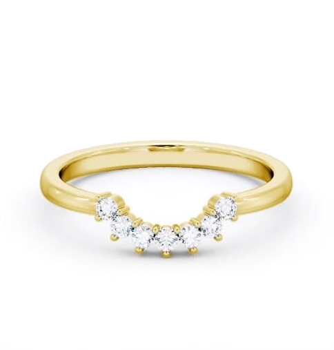 Ladies Round Diamond 0.15ct Half Moon Wedding Ring 9K Yellow Gold WBF57_YG_THUMB1