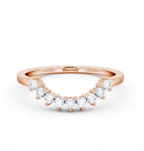 Ladies Round Diamond 0.25ct Half Moon Wedding Ring 18K Rose Gold WBF58_RG_THUMB1
