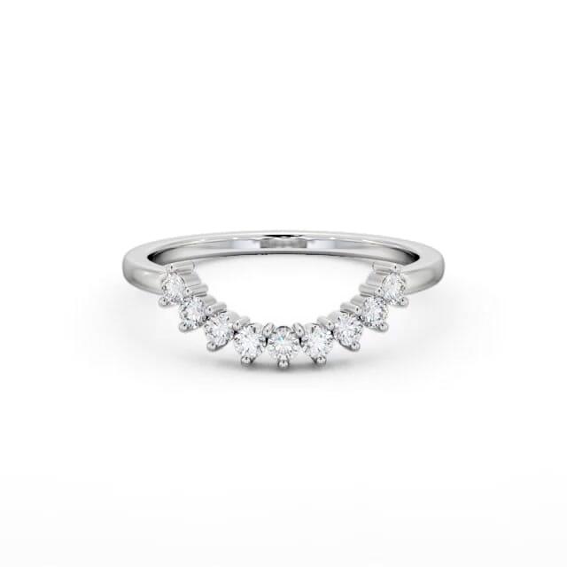 Ladies Round Diamond 0.25ct Wedding Ring 18K White Gold - Chevelle WBF58_WG_HAND