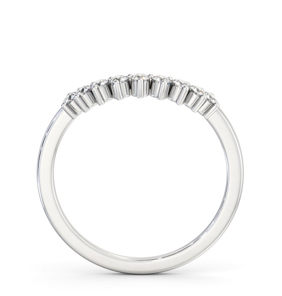 Ladies Round Diamond 0.25ct Half Moon Wedding Ring 9K White Gold WBF58_WG_THUMB1 