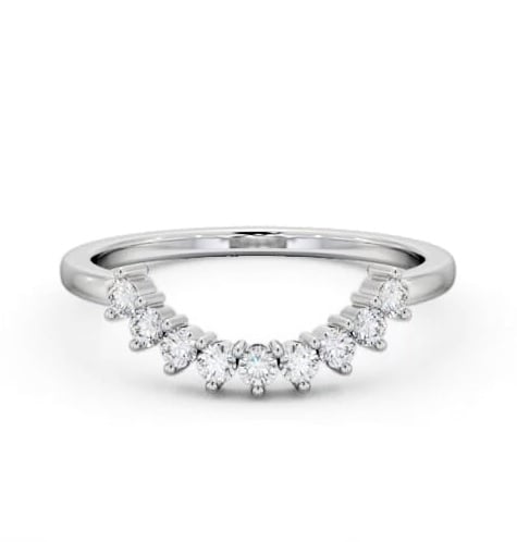 Ladies Round Diamond 0.25ct Half Moon Wedding Ring Palladium WBF58_WG_THUMB2 