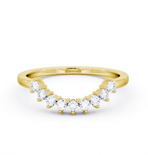 Ladies Round Diamond 0.25ct Half Moon Wedding Ring 9K Yellow Gold WBF58_YG_THUMB1