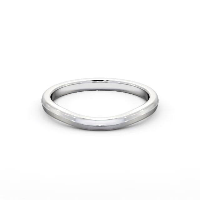 Ladies Plain Wedding Ring 9K White Gold - Lenora WBF59_WG_HAND