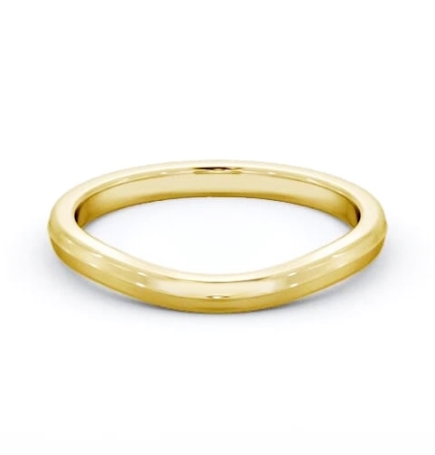 Ladies Plain Curved Wedding Ring 18K Yellow Gold WBF59_YG_THUMB2 
