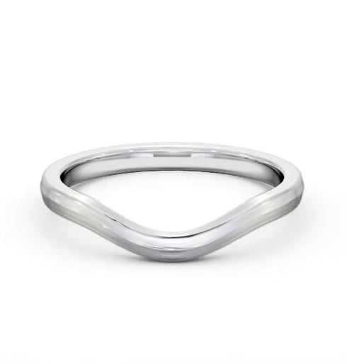 Ladies Plain Curved Wedding Ring Platinum WBF60_WG_THUMB2 