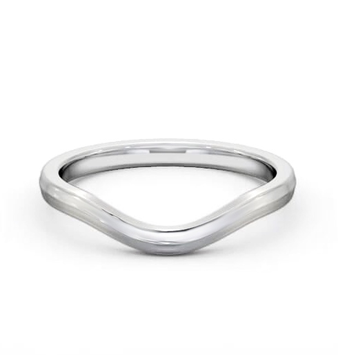 Ladies Plain Curved Wedding Ring 18K White Gold WBF60_WG_THUMB1