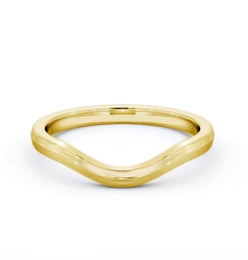 Ladies Plain Curved Wedding Ring 18K Yellow Gold WBF60_YG_THUMB1