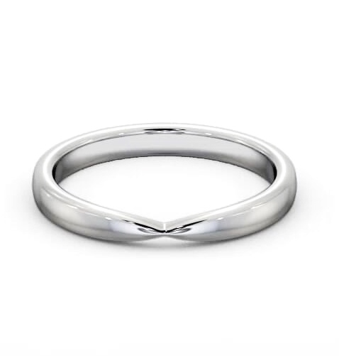 Ladies Plain Pinched Wedding Ring 18K White Gold WBF61_WG_THUMB2 