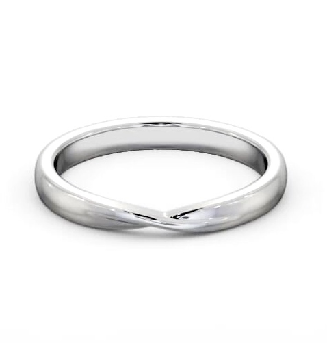Ladies Plain Pinched Crossover Wedding Ring 9K White Gold WBF62_WG_THUMB2 