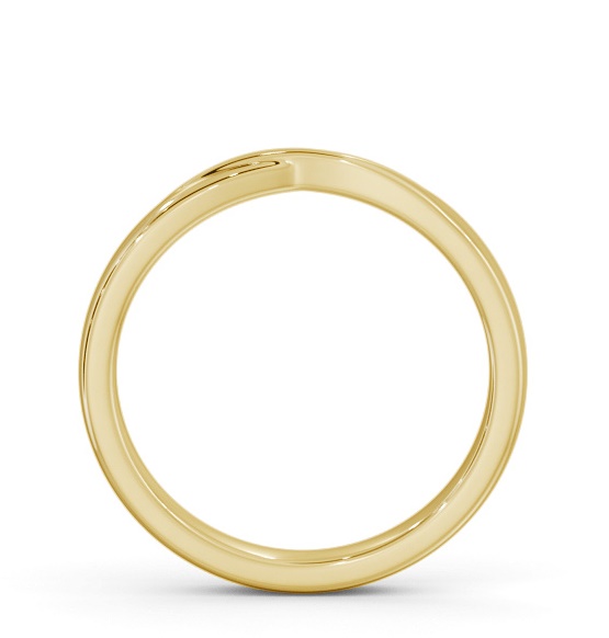 Ladies Plain Pinched Crossover Wedding Ring 9K Yellow Gold WBF62_YG_THUMB1 