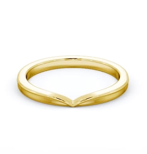 Ladies Plain Raised Edge Wedding Ring 18K Yellow Gold WBF64_YG_THUMB2 
