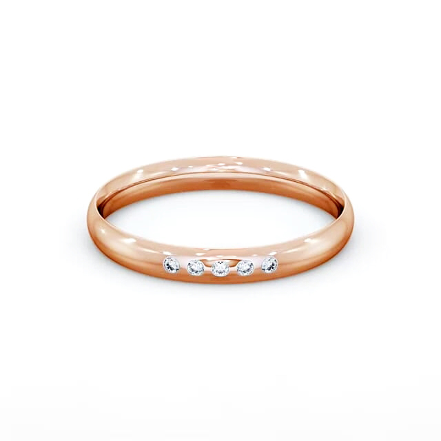 Ladies Diamond Wedding Ring 9K Rose Gold - Court Five Stone WBF6_RG_HAND