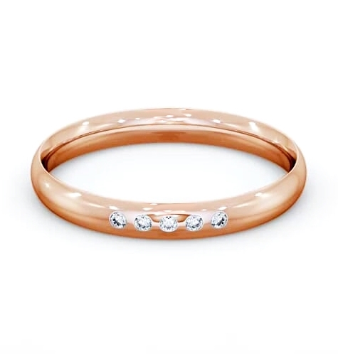 Ladies Five Round Diamonds Traditional Court Wedding Ring 9K Rose Gold WBF6_RG_THUMB2 