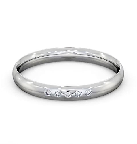 Ladies Five Round Diamonds Traditional Court Wedding Ring Palladium WBF6_WG_THUMB2 