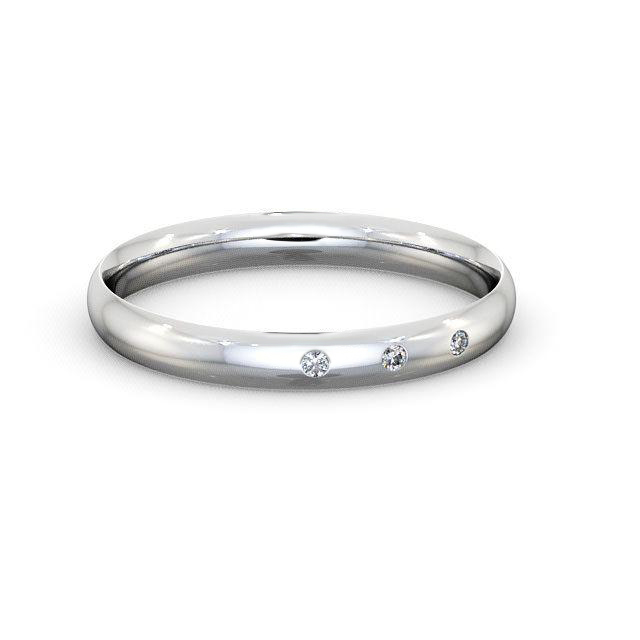 Ladies Diamond Wedding Ring Platinum - Court Three Stone WBF7_WG_HAND