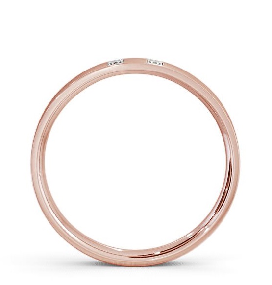 Ladies Two Princess Diamonds Flat Court Wedding Ring 18K Rose Gold WBF8_RG_THUMB1 