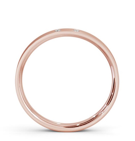 Ladies Two Round Diamonds Flat Court Wedding Ring 18K Rose Gold WBF9_RG_THUMB1 