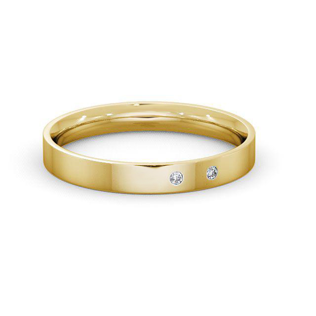 Ladies Diamond Wedding Ring 18K Yellow Gold - Round Two Stone WBF9_YG_HAND