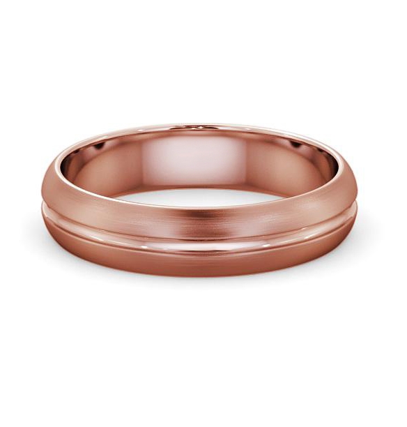 Mens D Shape Single Groove with Matt Finish Wedding Ring 18K Rose Gold WBM10B_RG_THUMB2 