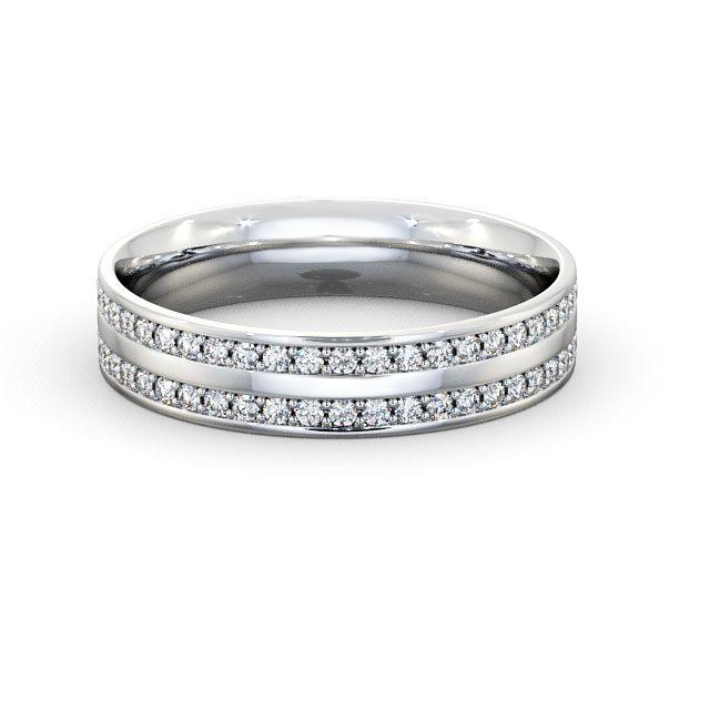 Mens Diamond 0.74ct Wedding Ring 18K White Gold - Stanton WBM12_WG_HAND