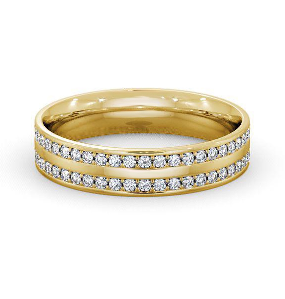 Mens Diamond 0.74ct Double Channel Set Wedding Ring 18K Yellow Gold WBM12_YG_THUMB1