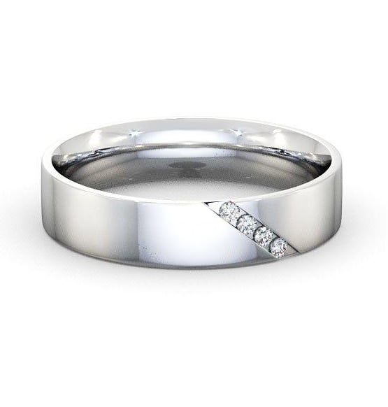 Mens Diamond 0.06ct Diagonal Channel Set Wedding Ring Palladium WBM14_WG_THUMB2 